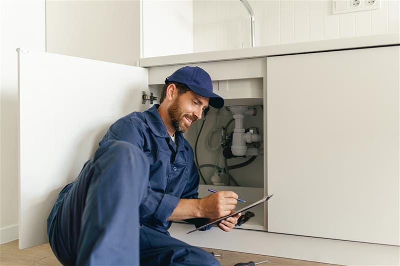 Residential plumber providing service in a Hawthorne home